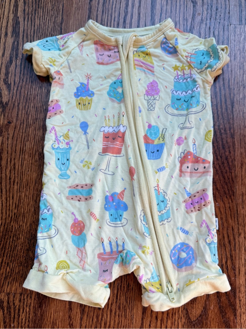 Little Sleepies Bamboo Yellow Shorty Zippy 0-3 Months